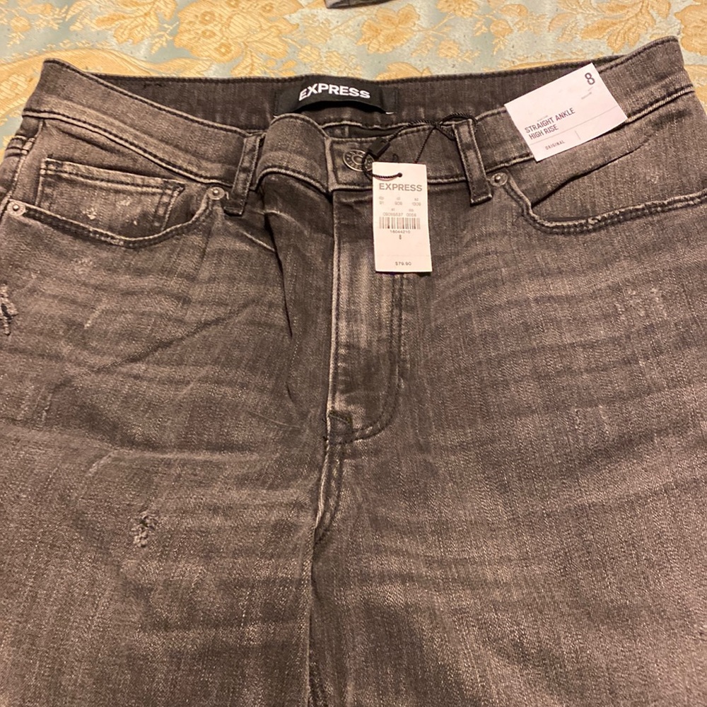 Express Straight Ankle High Rise Original Jeans